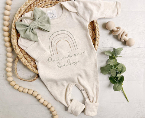 Neutral Tone Boho Rainbow Baby Outfit - Sweet Muted Rainbow