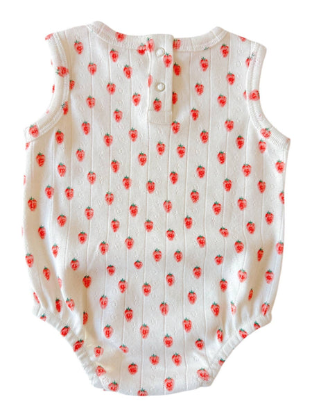White Strawberry / Organic Pointelle Dune Bubble