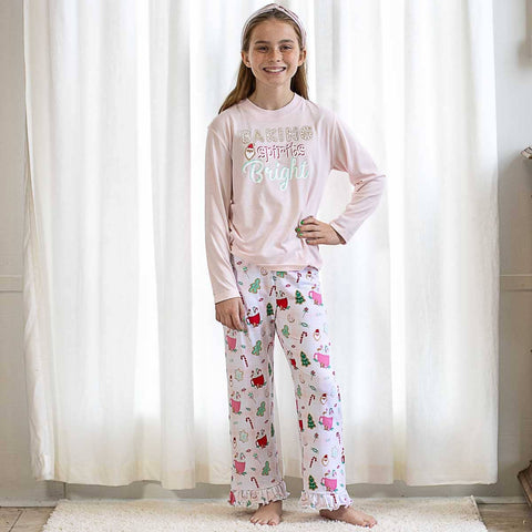 Girl's Baking Spirits Bright Ruffle Sleep Pants   Light Pink/Multi   -Asst.