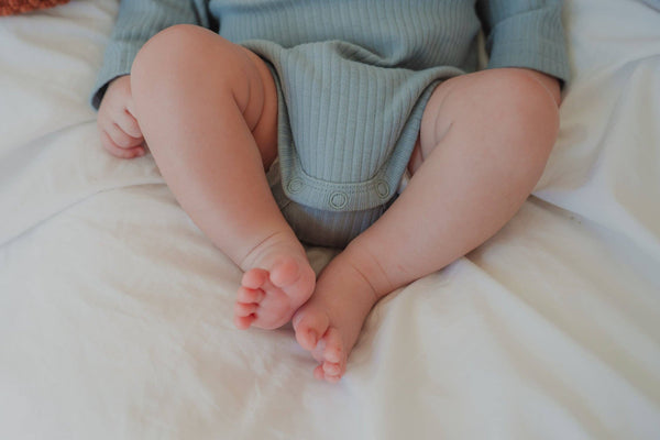 The Coby - Dusty Blue- Long sleeved organic cotton bodysuit