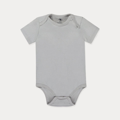 Ribbed Soft Cotton Bodysuit - Grey