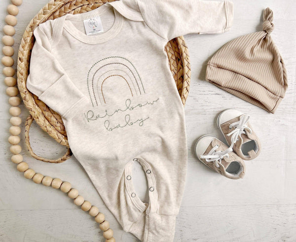 Neutral Tone Boho Rainbow Baby Outfit - Sweet Muted Rainbow