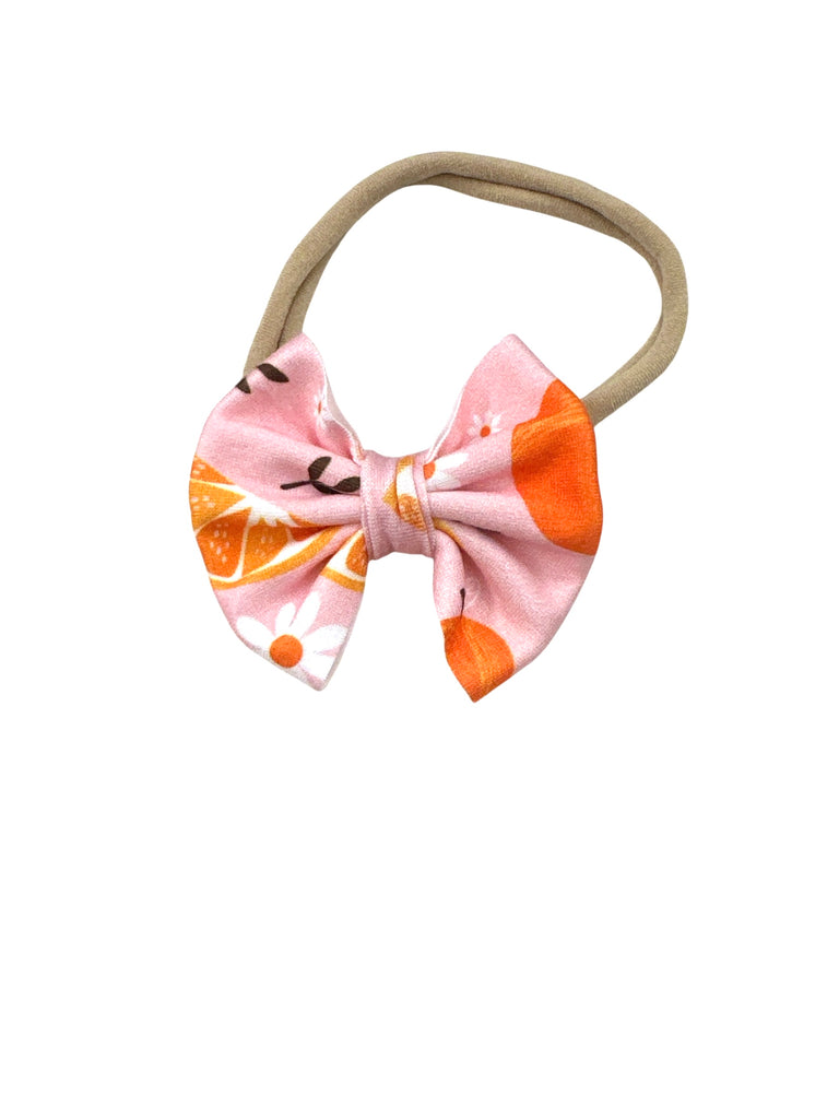 Citrus Floral Nylon Bow
