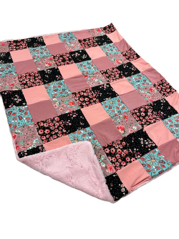 Blakely Floral • Patchwork • Baby Sized Minky Blanket