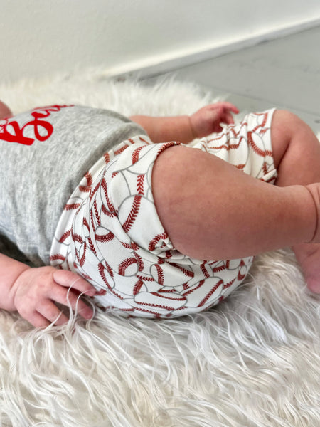 Baseball Baby+Toddler Shorties
