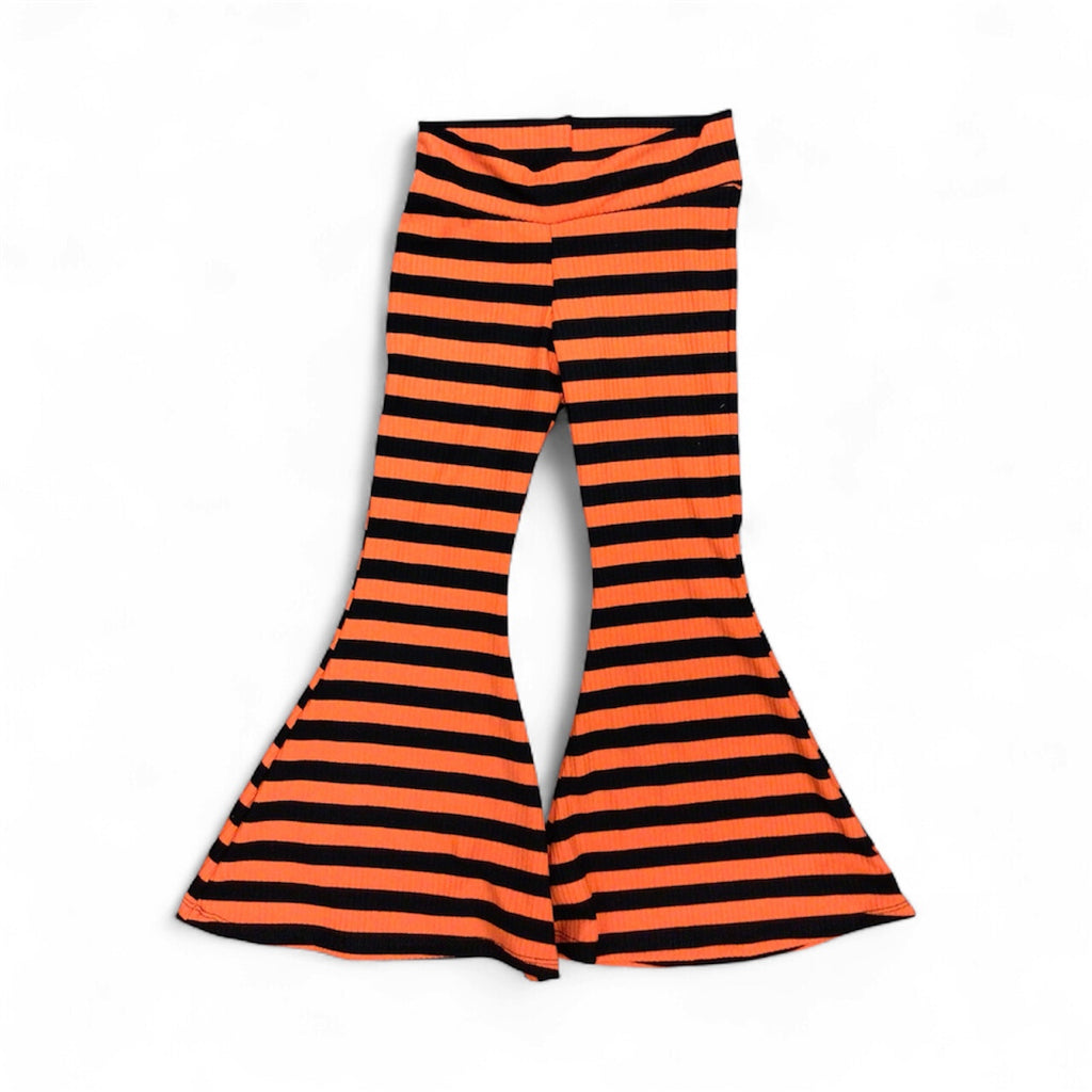 Orange and Black Striped Halloween Bell Bottoms
