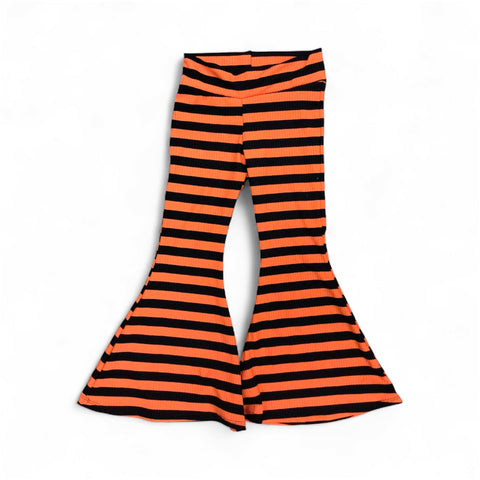 Orange and Black Striped Halloween Bell Bottoms