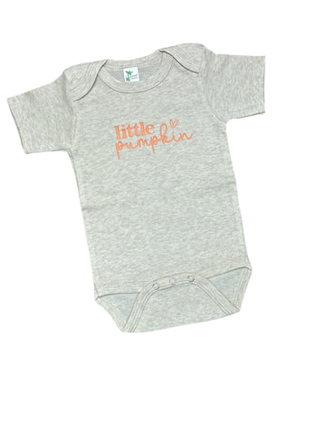 Little pumpkin • oatmeal baby bodysuit