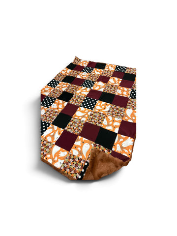 Boho Halloween  • Patchwork • Baby Sized Minky Blanket