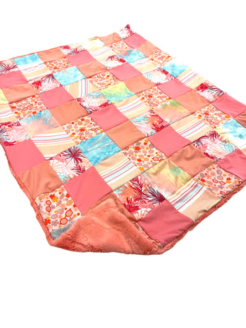 Tropical Paradise • Patchwork • Baby Sized Minky Blanket