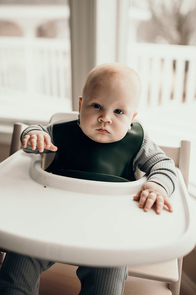 Forrest Green Silicone Bib with Crumb Catcher