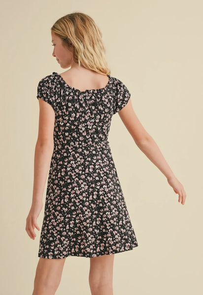 TWEEN GIRLS PUFF SLV CINCH DRESS (7-12)