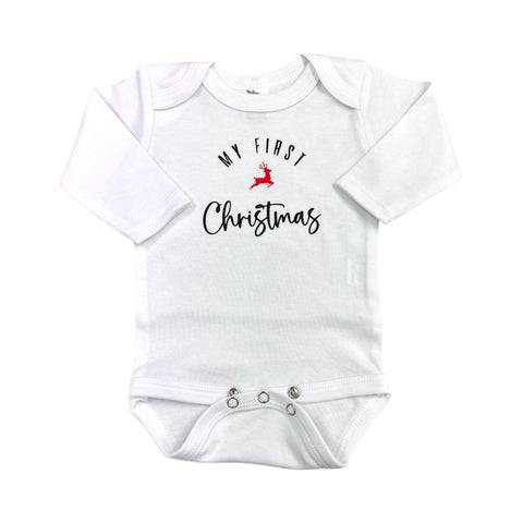 My First Christmas • Reindeer • Baby bodysuit