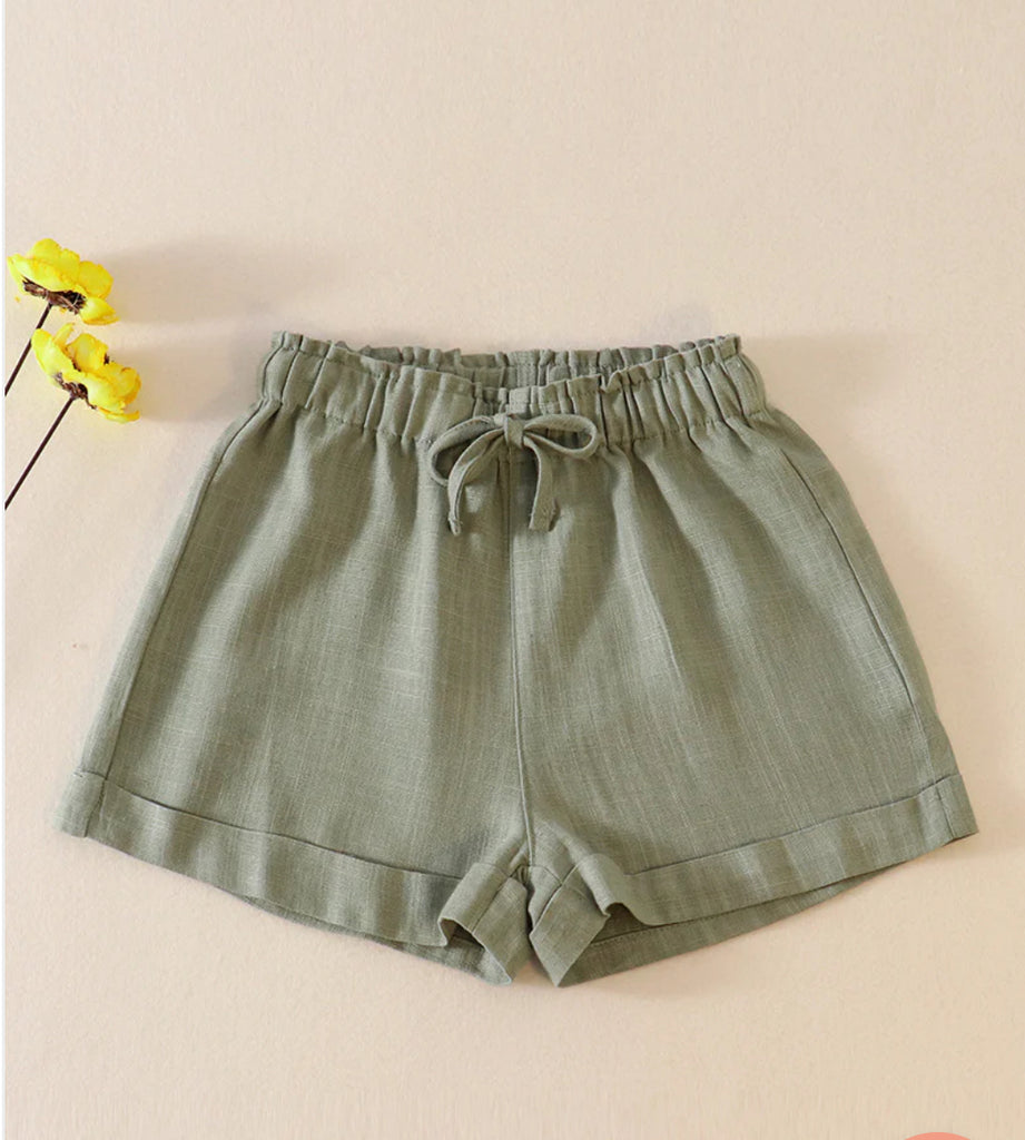 Sage Linen Shorts