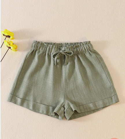 Sage Linen Shorts