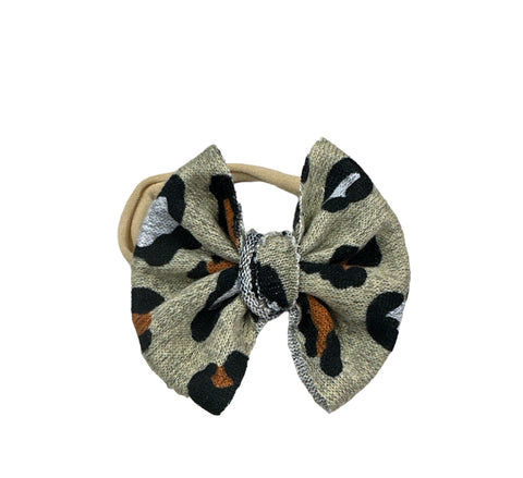 Leopard Sweater Nylon Bow