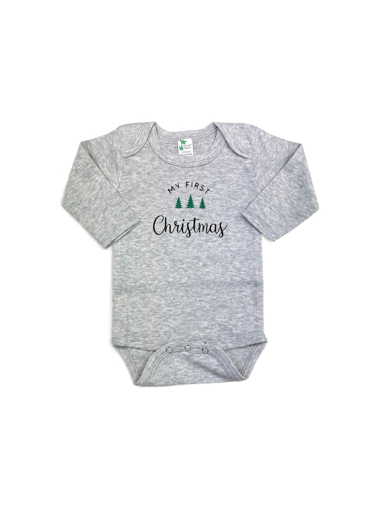 My First Christmas • Grey with Trees