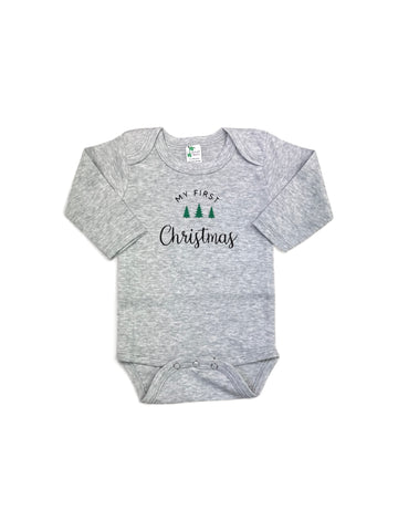 My First Christmas • Grey with Trees