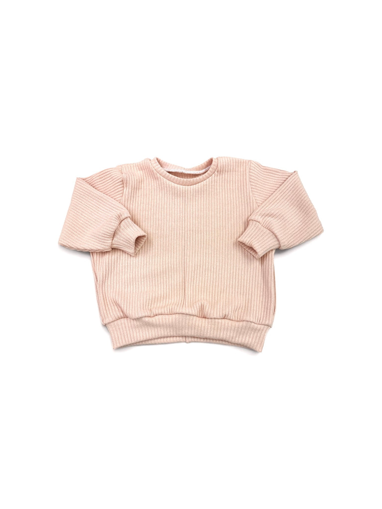 Peach Champagne Ribbed Oversized Sweater