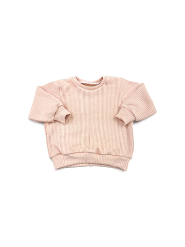 Peach Champagne Ribbed Oversized Sweater