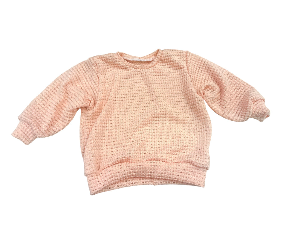 Peach Waffle Oversized Sweater