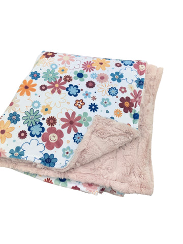Groovy Floral • Toddler Sized Minky Blanket