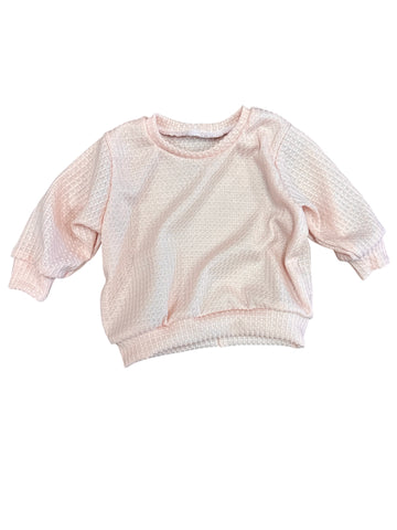 Light Pink Waffle Oversized Sweater