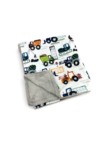 Trucks • Toddler Sized Minky Blanket