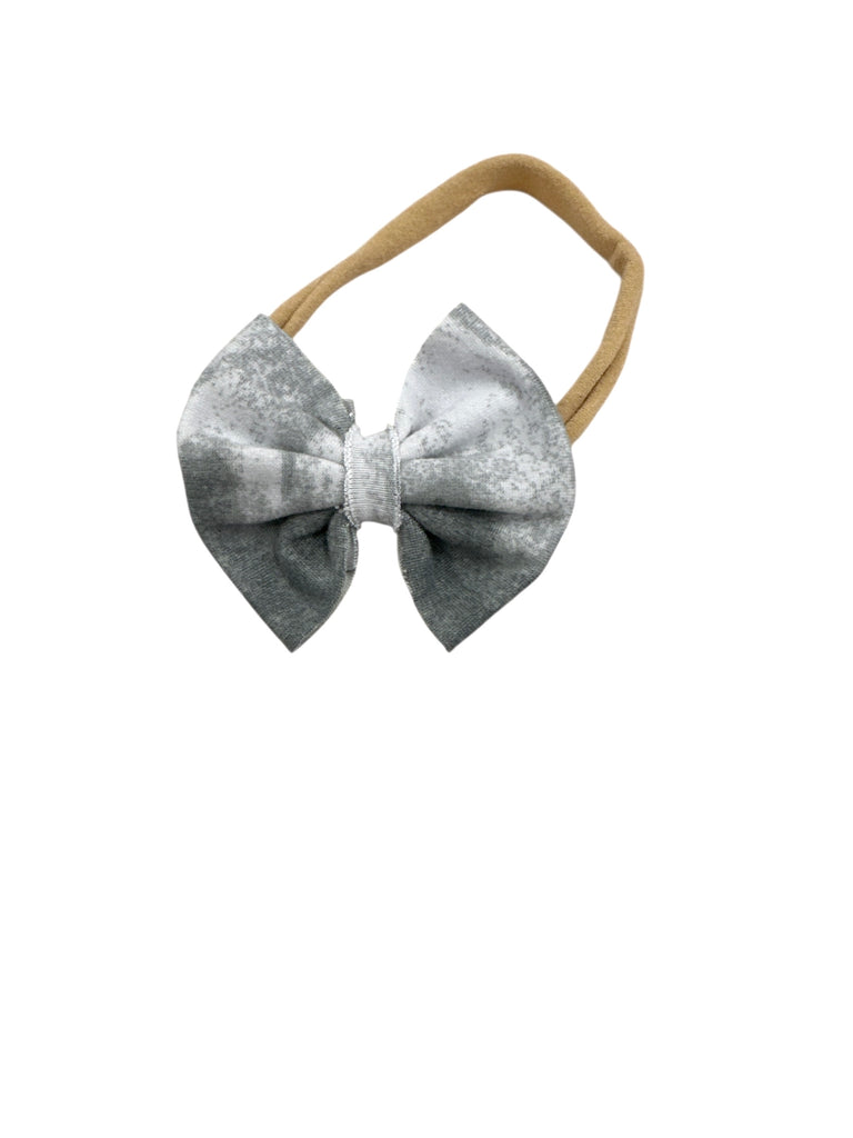 Grey Tie Dye Nylon Bow