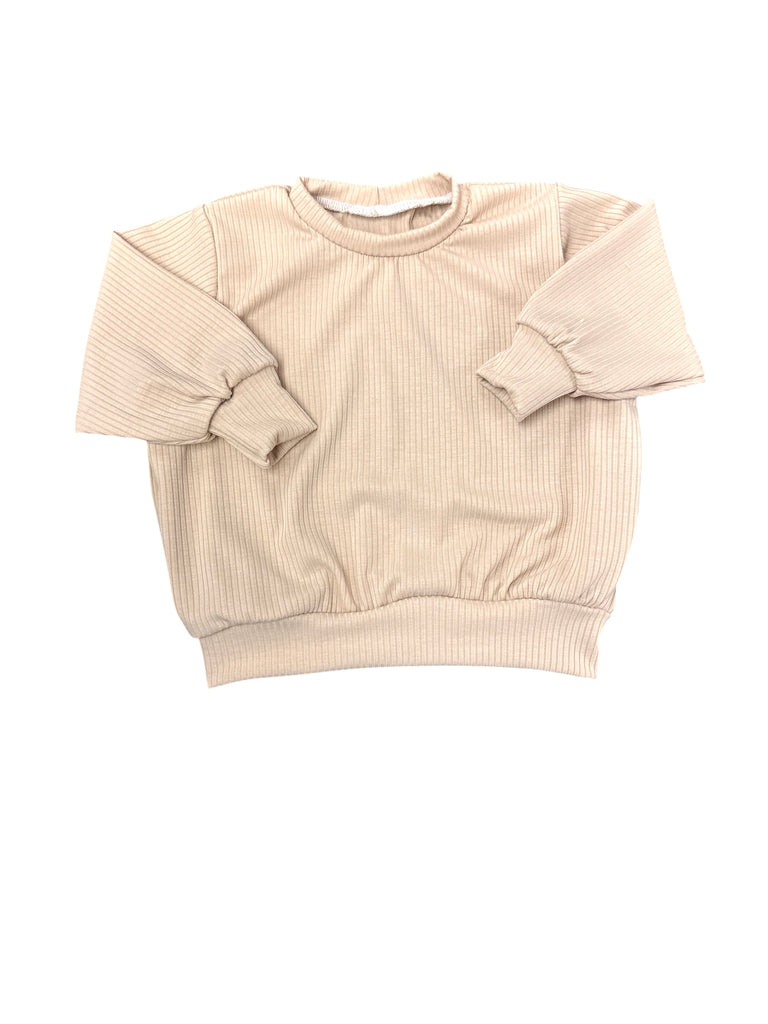 Tan Ribbed Oversized Sweater