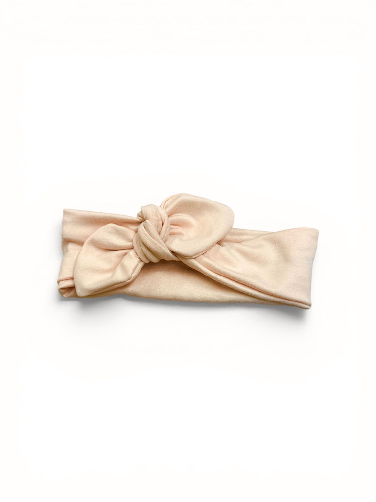 Knot bow headband - nude