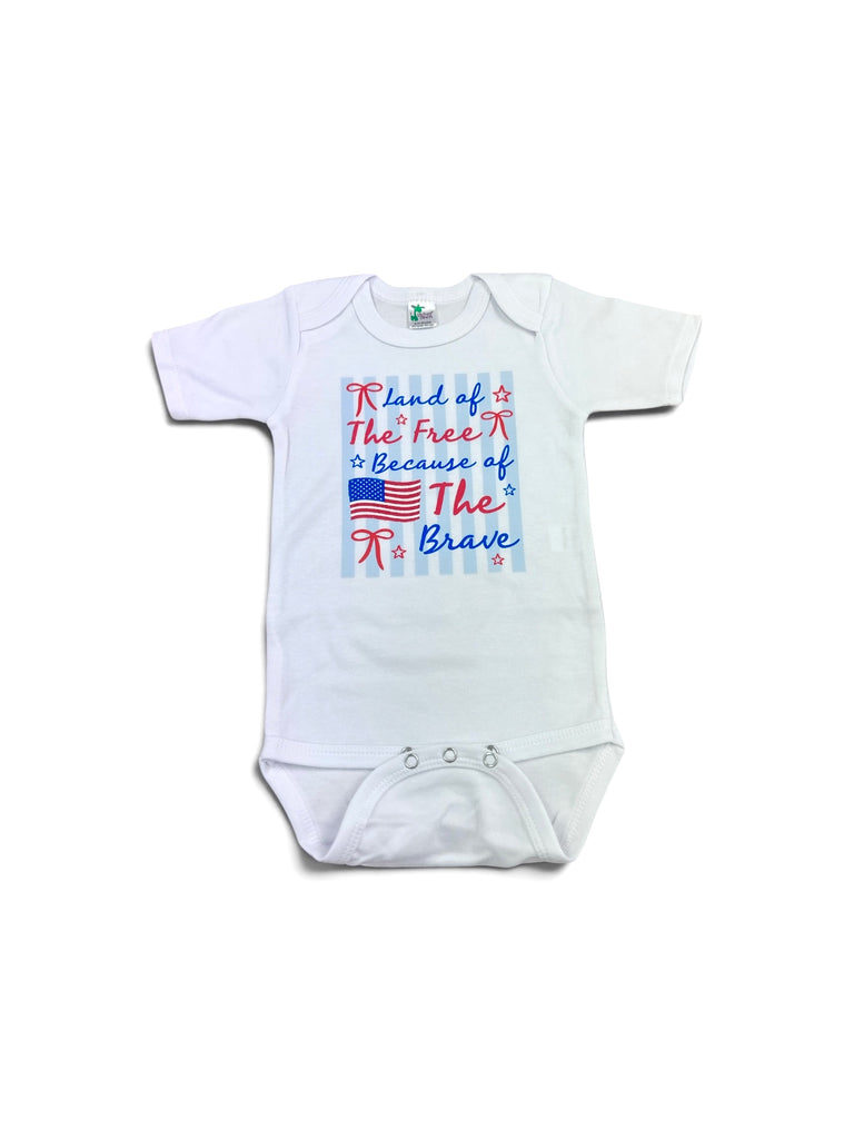 Land of the Free because of the Brave • baby bodysuit