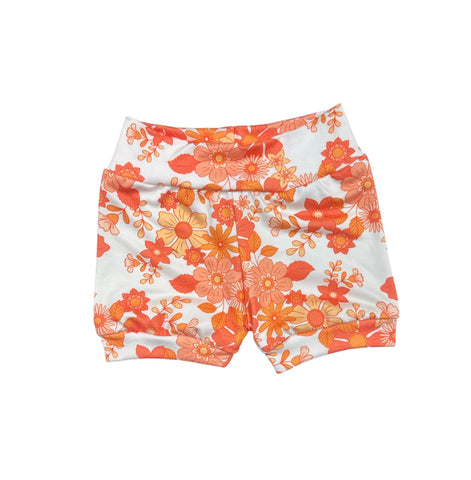 Bright Orange Floral Shorties