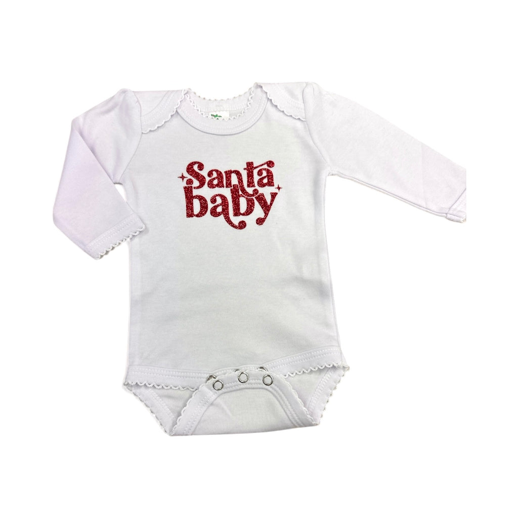 Santa Baby • glitter • Christmas • baby bodysuit