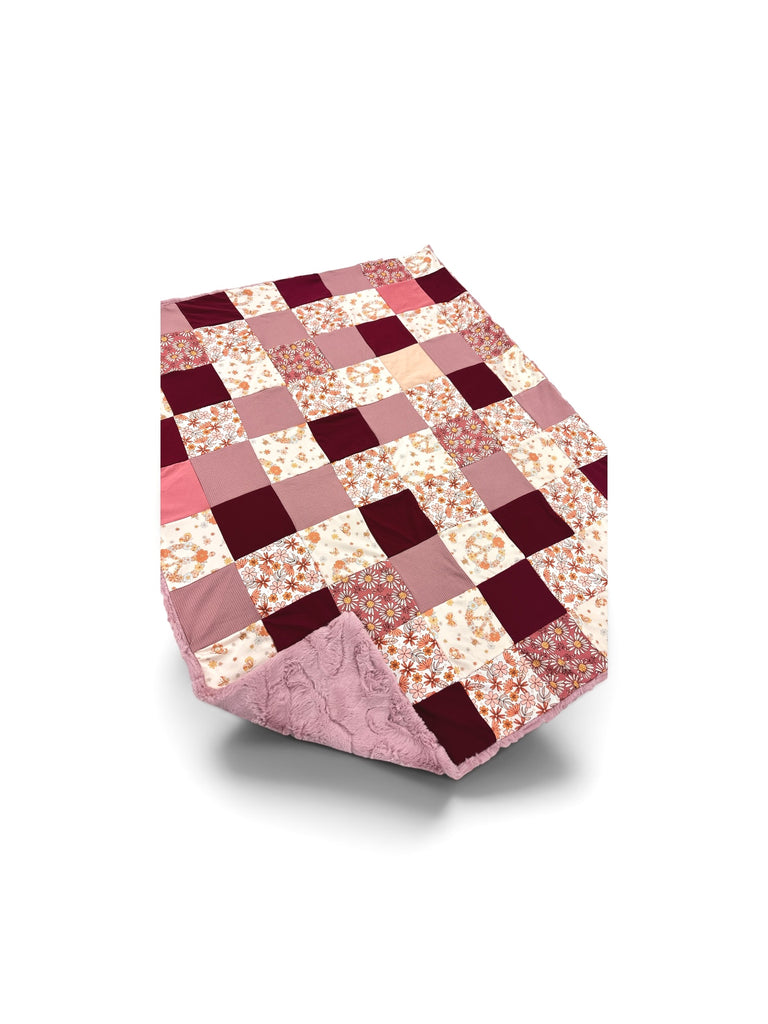 Marlene Floral • Patchwork • Baby Sized Minky Blanket
