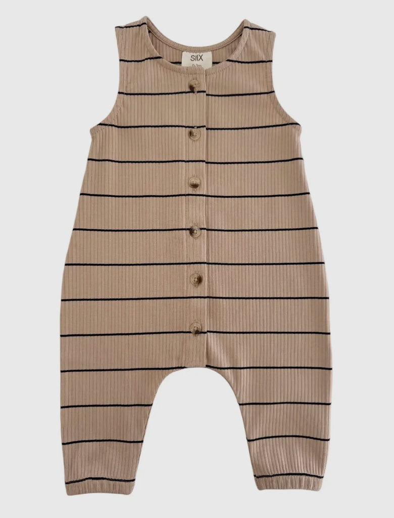 Tan + Black Stripe / Organic Bay Jumpsuit