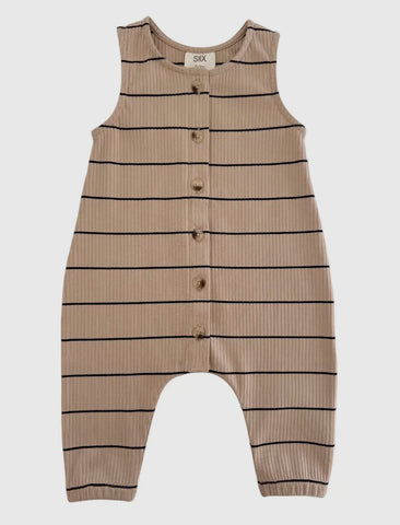 Tan + Black Stripe / Organic Bay Jumpsuit