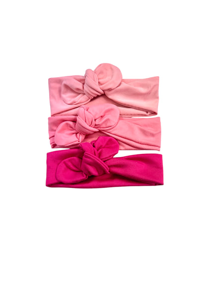 Knot bow headband - pink tones