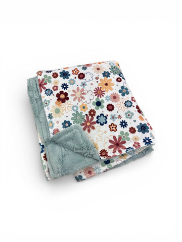 Groovy Floral • Toddler Sized Minky Blanket