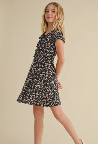 TWEEN GIRLS PUFF SLV CINCH DRESS (7-12)