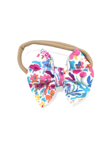 Summer Floral Nylon Bow