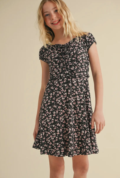 TWEEN GIRLS PUFF SLV CINCH DRESS (7-12)