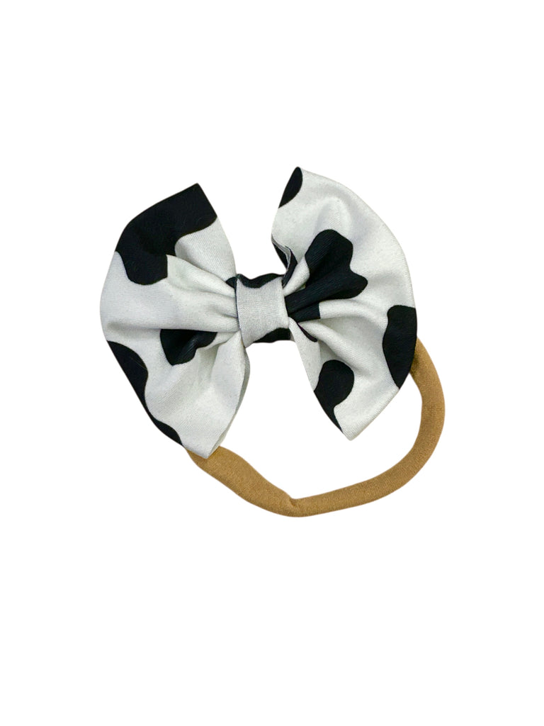 Cow Print Nylon Bow