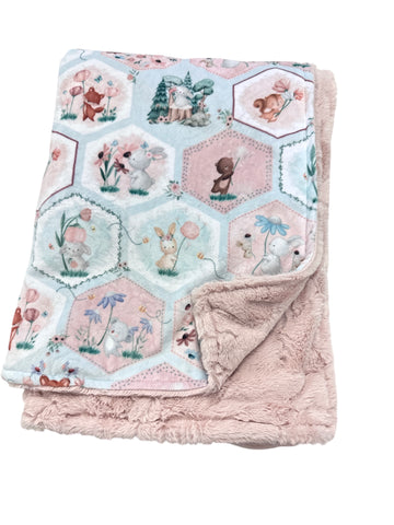 Bunny Blossom • Toddler Sized Minky Blanket