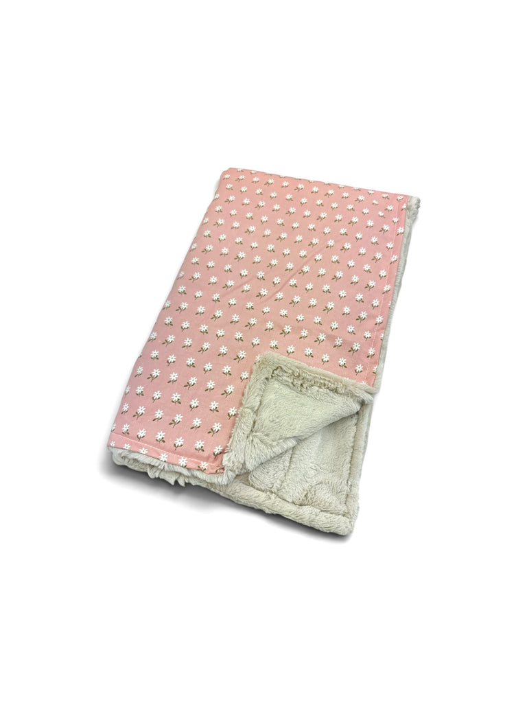 Dusty Pink Floral • Baby Sized Minky Blanket