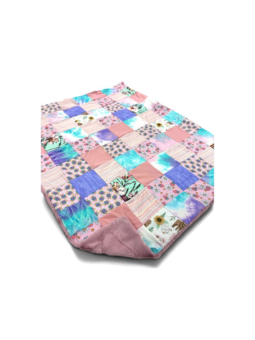 Strawberry Summer • Patchwork • Baby Sized Minky Blanket