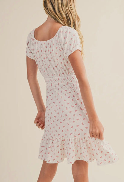 TWEEN GIRLS PUFF SLV SMOCK WAIST DRESS (7-12)