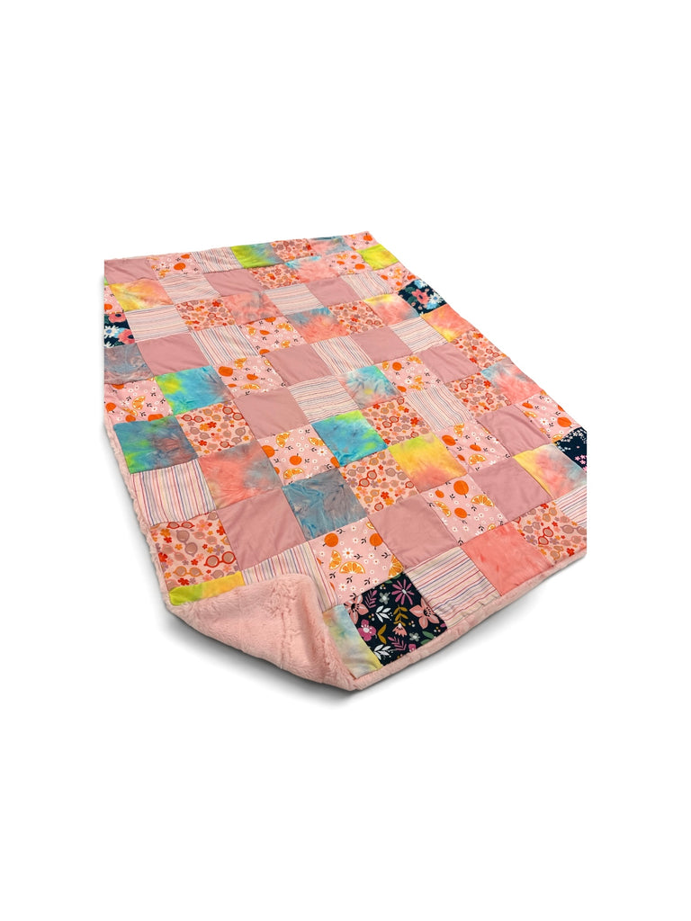 Summer Citrus • Patchwork • Baby Sized Minky Blanket