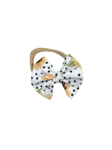 Sunflower Dot Nylon Bow