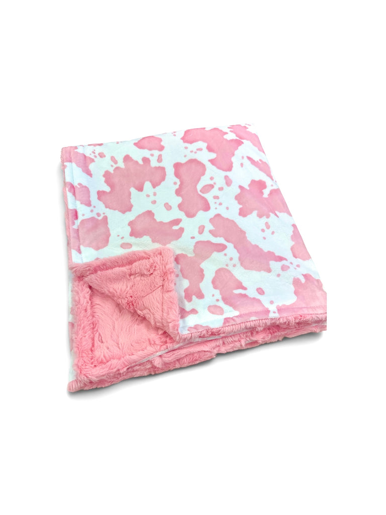 Pink Cow • Toddler Sized Minky Blanket